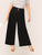 Plus Pearls Detail Wide Band Waist Culotte Pants