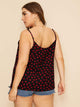 Plus Heart Print Cami Top