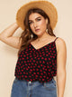 Plus Heart Print Cami Top