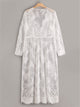 Plus Eyelash Floral Lace Sheer Dress