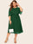 Plus Solid Tie Waist Dress