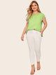 Plus Neon Lime Laser Cut Scalloped Top