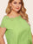 Plus Neon Lime Laser Cut Scalloped Top