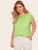 Plus Neon Lime Laser Cut Scalloped Top