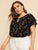 Plus Keyhole Neckline Layered Sleeve Floral Top