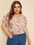 Plus Keyhole Neckline Layered Sleeve Floral Top