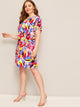 Plus Splash Print Tunic Dress