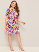 Plus Splash Print Tunic Dress