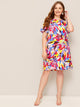 Plus Splash Print Tunic Dress