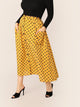 SHEIN Plus Button Front Patch Pocket Polka Dot Skirt