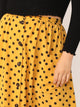 SHEIN Plus Button Front Patch Pocket Polka Dot Skirt