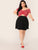 SHEIN Plus Pleated Swing Skirt