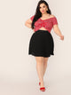 SHEIN Plus Pleated Swing Skirt