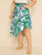 Plus Asymmetrical Hem Tropical Print Skirt