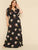 Plus Floral Print Wrap Tie Side Maxi Dress