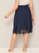 Plus Zip Back Laser Cut Skirt