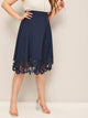 Plus Zip Back Laser Cut Skirt