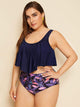 Plus Floaty Top With Tropical Bikini Set