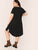  Plus Split High-low Hem Solid Dress