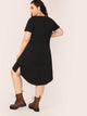  Plus Split High-low Hem Solid Dress