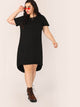  Plus Split High-low Hem Solid Dress