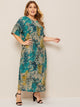 Plus Plants Print Maxi Dress