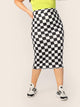 SHEIN Plus Checked Print Pencil Skirt