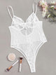 Plus Floral Lace Sheer Teddy Bodysuit