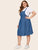 Plus Pocket Side Denim Pinafore Dress