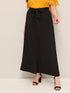 Plus Button Through Belted Maxi Skirt