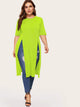 Plus Neon Green Split Longline Tee