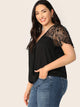  Plus Lace Shoulder Wrap Top