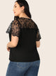  Plus Lace Shoulder Wrap Top