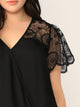  Plus Lace Shoulder Wrap Top