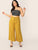 Plus Button Front Fold Pleated Wide Leg Pants