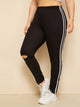 Plus Contrast Taped Ripped Leggings