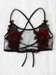 Plus Floral Embroidered Sheer Bralette