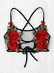 Plus Floral Embroidered Sheer Bralette