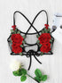 Plus Floral Embroidered Sheer Bralette