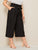 Plus Zip Back Belted Culotte Pants