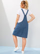 Plus Button Front Dungaree Dress