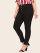 Plus Button Fly Skinny Solid Jeans