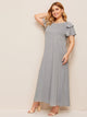 Plus Flounce Sleeve Maxi Dress