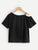 Plus Letter Print Asymmetric Neck Tee