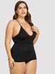 Plus Lace Trim Dress With Thong