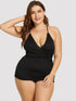 Plus Lace Trim Dress With Thong