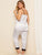 Plus Striped Lace Trim Satin Cami PJ Set