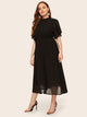  Plus Tie Back Flutter Sleeve Dress