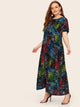 Plus Tie Dye Slant Pocket Maxi Dress