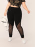 Plus Mesh Insert Leggings